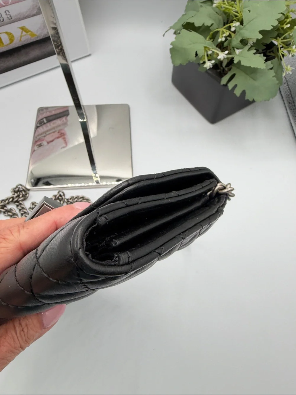 Kurt Geiger NWT Quilted Leather Chain Bag/Wallet